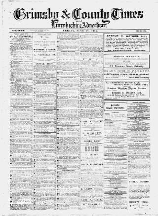 cover page of Grimsby & County Times published on June 18, 1915