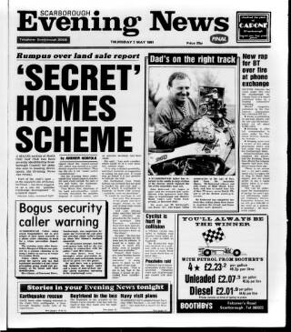 cover page of Scarborough Evening News published on May 2, 1991