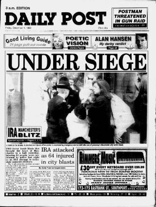 cover page of Liverpool Daily Post published on December 4, 1992