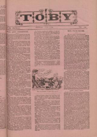 cover page of Toby published on June 2, 1888