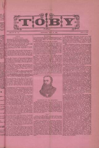 cover page of Toby published on May 25, 1889