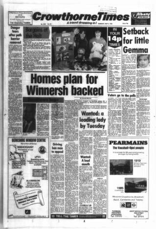 cover page of Crowthorne Times published on May 2, 1985